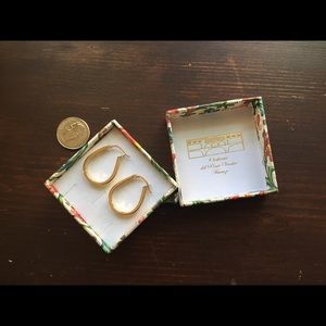 Italian gold hoop earrings- NEW